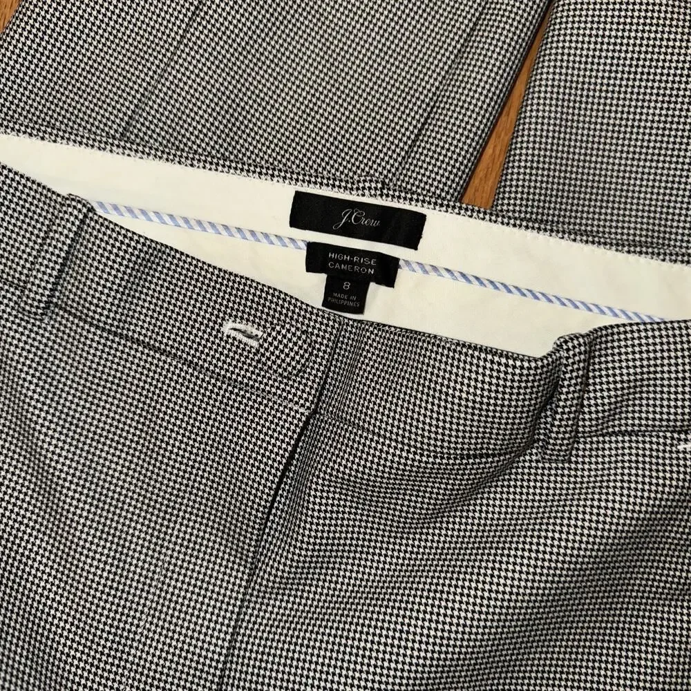 J.Crew High Rise Cameron Houndstooth Ankle Pants Size 8 Style #AB682 - Picture 6 of 7
